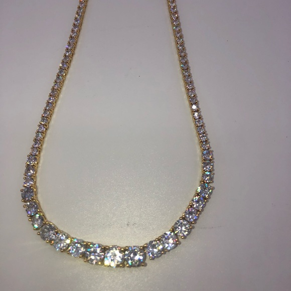 20ct Gradient Tennis Necklace - Picture 6 of 14